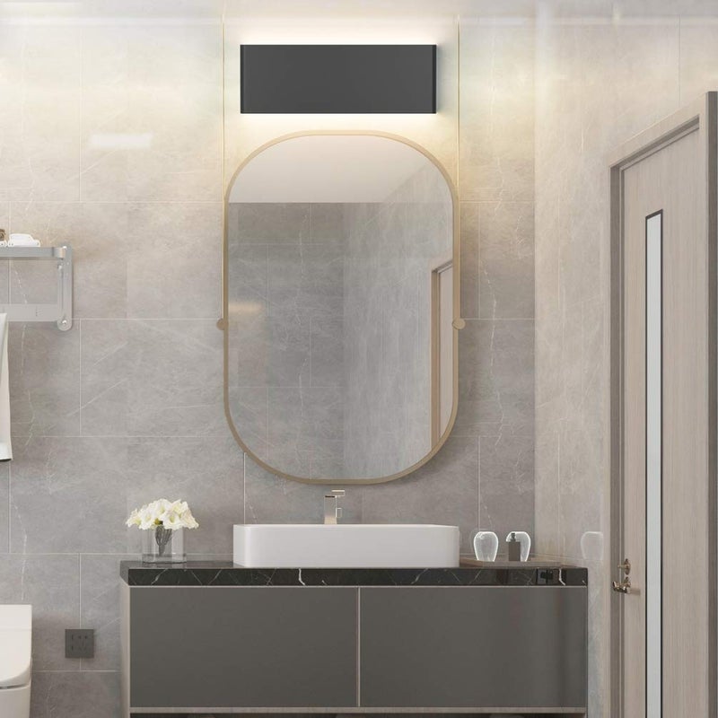 Aipsun 15.8in Matte Black Modern Vanity Light Up and Down LED Vanity Light for Bathroom Wall Lighting Fixtures (Warm Light 3000K) - Image 3